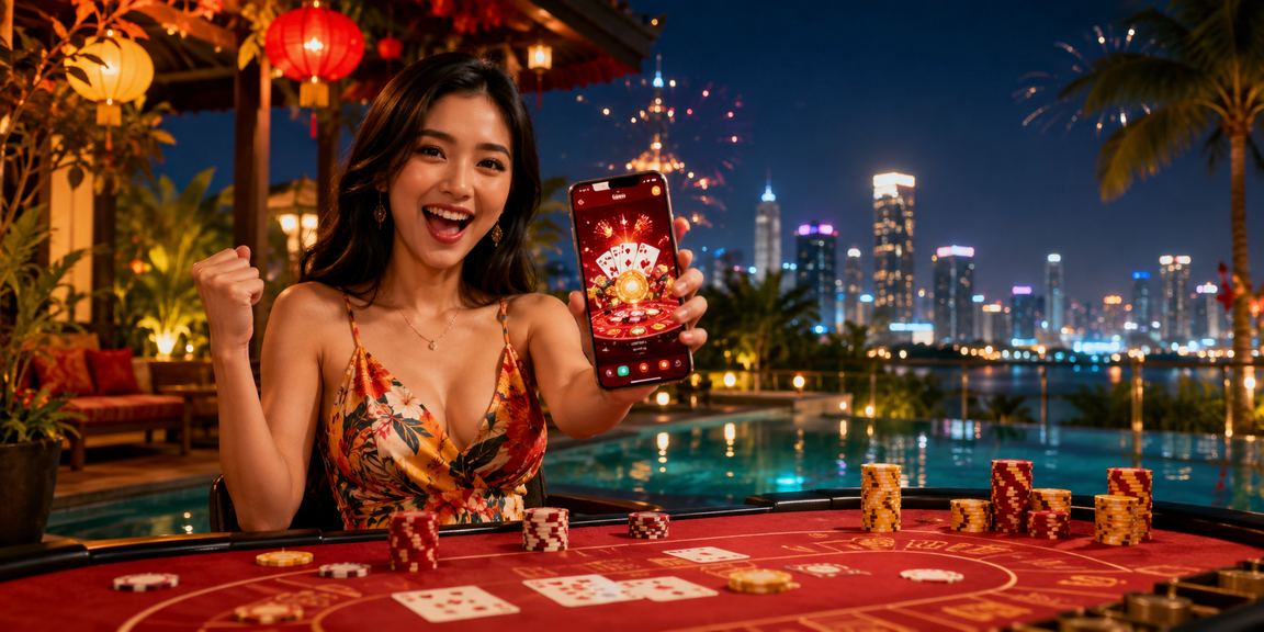 Không gian đêm Ninh Bình với bầu không khí lễ hội casino và bài Baccarat trực tuyến