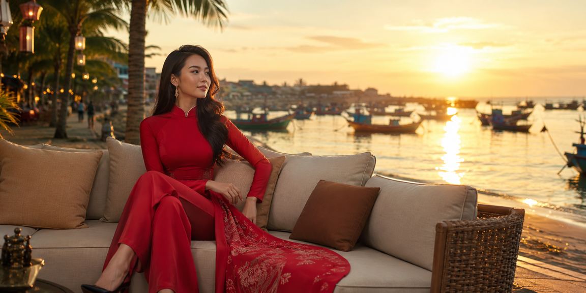 Phụ nữ Sài Gòn mặc áo dài nhận thưởng nạp tiền trực tuyến trên điện thoại thông minh